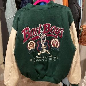 ACME Men's M Looney Tunes Varsity Jacket Leather Warner Brothers Bad Boys